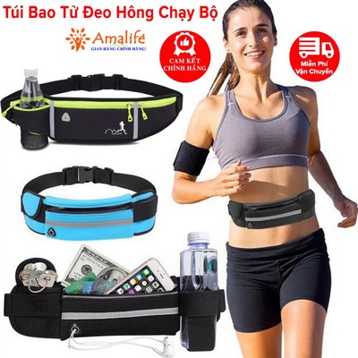 Túi Đeo Hông Bụng Chạy Bộ, Đai Đeo Điện Thoại Bao Tử Tập Gym, Tập Thể Thao Nhiều Ngăn Nam Nữ Chống Nước Hãng Amalife