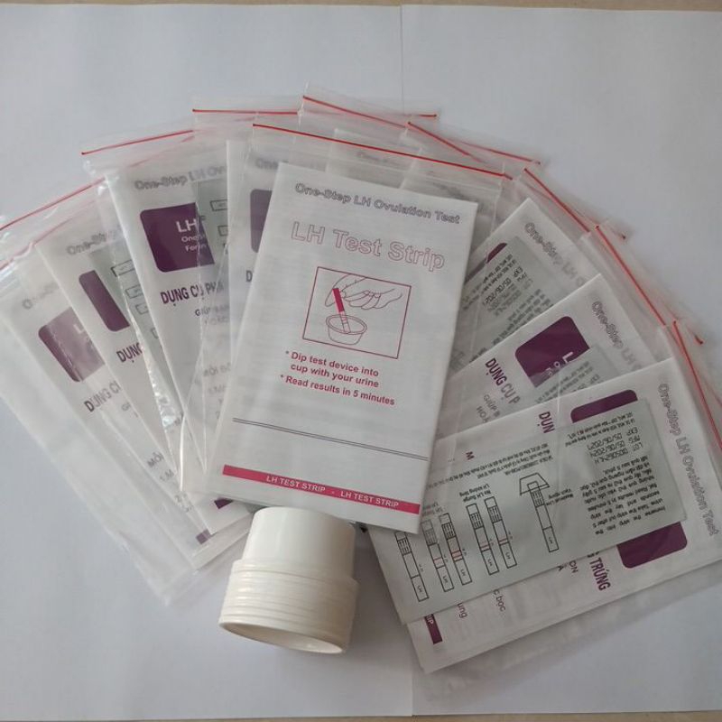 QUE THỬ RỤNG TRỨNG LH Test Strip Kichi Test (combo 10 que thử nhanh) mẫu mới Kichilachi bản to, vạch rõ nét canh chuẩn