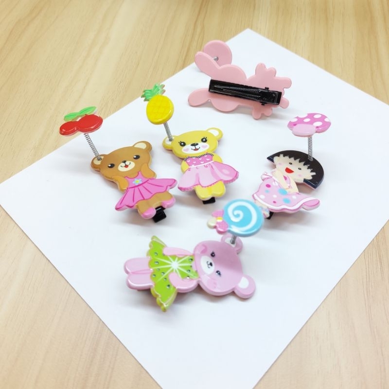 Kẹp tóc lò xo trái cây dễ thương