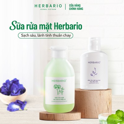 Sữa rửa mặt sạch sâu lành tính thuần chay Herbario 300g