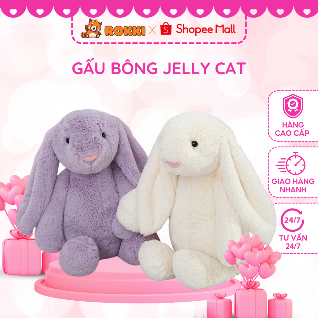 GẤU BÔNG JELLYCAT, THỎ BÔNG JELLYCAT, JELLYCAT BUNNY TAI DÀI ( ROKKI STORE)