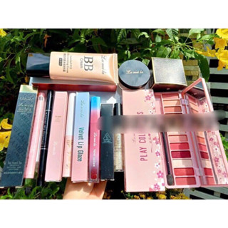 Bộ trang điểm Lameila 8 món chuyên nghiệp/kem nền BB/bấm mi/phấn phủ/phấn mắt/son/maccara/chì kẻ mày/kẻ mắt nước