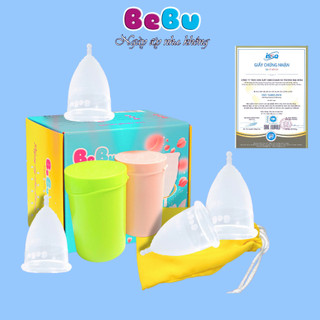 Bộ 2 Cốc nguyệt san BEBU Hoàn toàn từ Silicon Y Tế siêu mềm