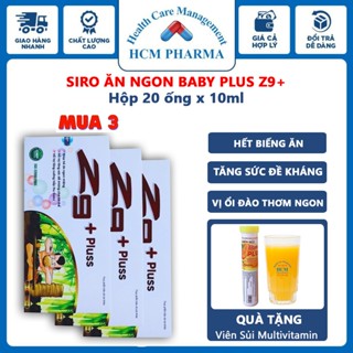   COMBO 3 HỘP siro ăn ngon bổ sung kẽm zinc cho bé trẻ sơ sinh Z9 PLUSS hộp 20 ống HCM PHARMACY BPC31 