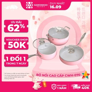  Bộ nồi Hawonkoo CWH-070 3 món nấu Vung kính cường lực Bảo Hành 12 Tháng
