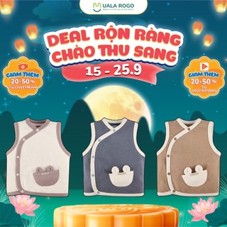Áo gile cho bé Ualarogo 0-2 tuổi vải cotton cài chéo ấm áp mềm mại thông thoáng 3553