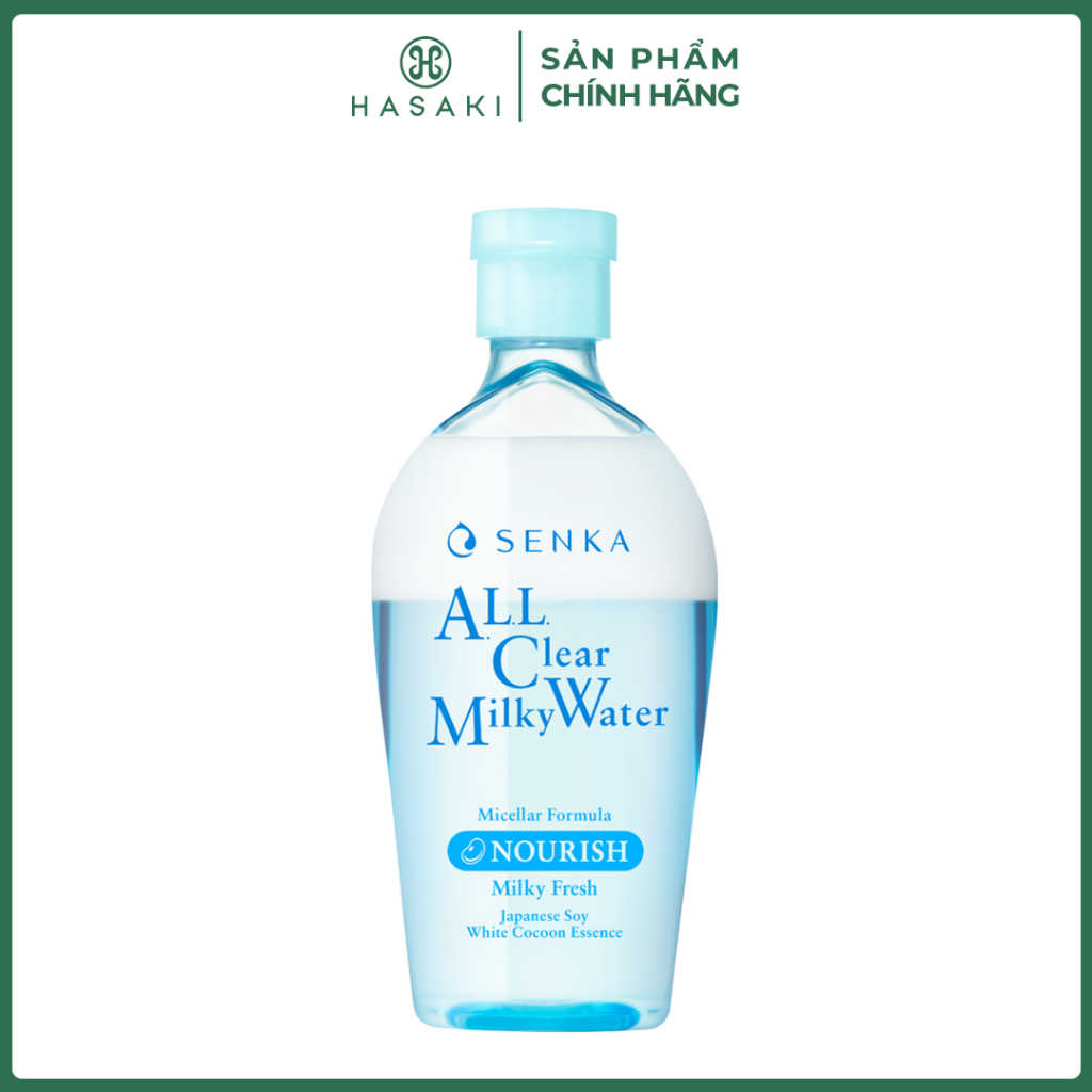  Nước Sữa Tẩy Trang Senka 2 Lớp Sạch Sâu & Dịu Mát All Clear Milky Water Nourish 230ml Hasaki Chính Hãng 
