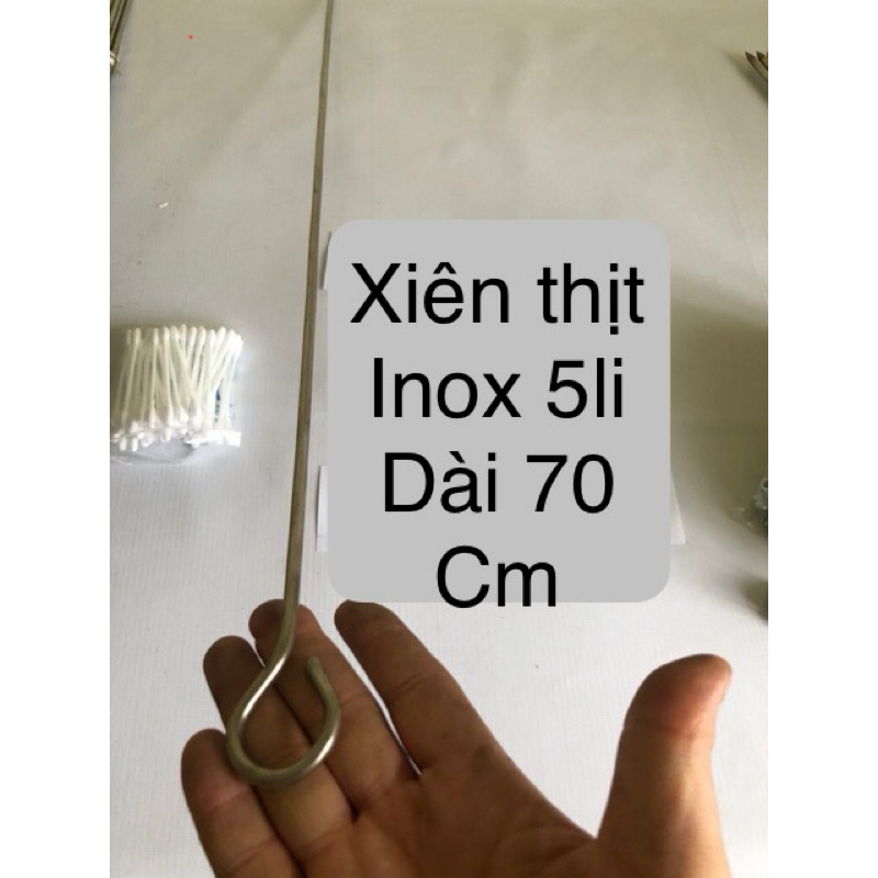 Xiên nướng inox - 5mm + 6mm dài 70cm / Xiên nướng thịt inox dài 70cm