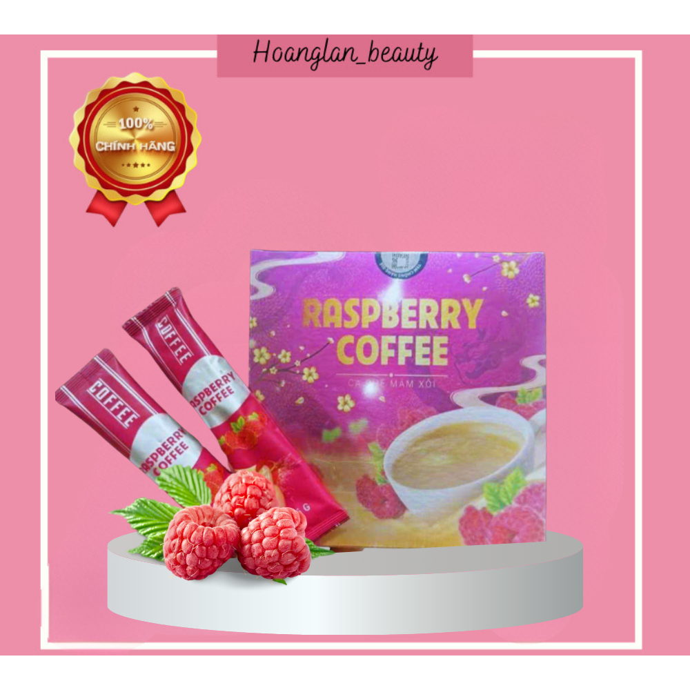 [CHÍNH HÃNG 100%] Cà Phê Giảm Cân Mâm Xôi Raspberry Coffee hộp 15 gói