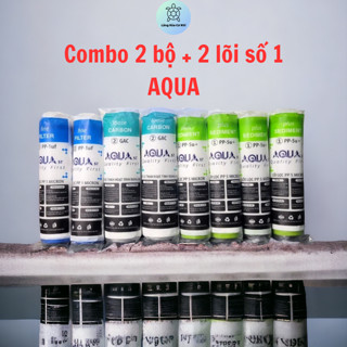 Combo 8 lõi lọc nước Aqua số 123, Gồm 2 bộ lõi lọc thô và 2 lõi lọc số 1