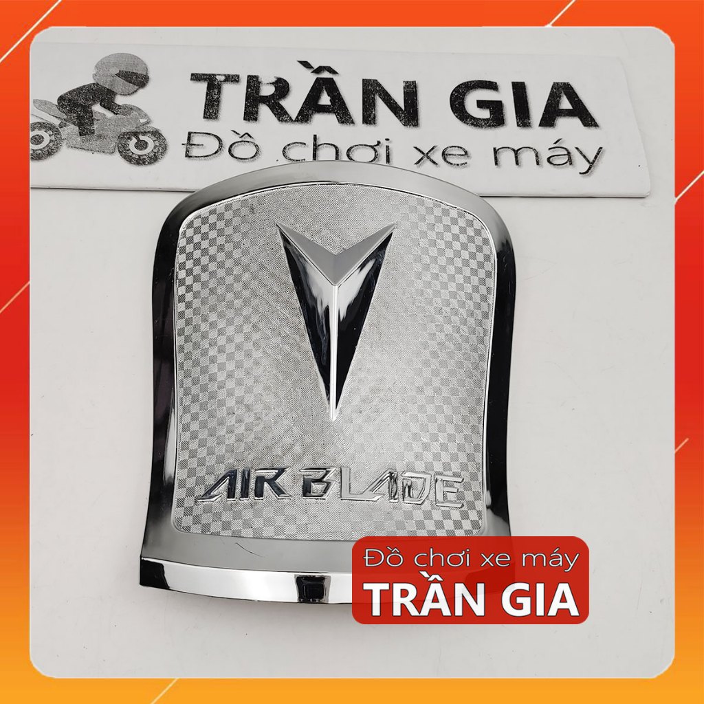 Ốp nắp bình xăng xe AB airblade 2013-2014-2015 xi inox crom - phụ kiện trang trí air blade