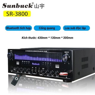 Amply karaoke Sunbuck SR 3800. Amply Bluetooth 5.1  Amply Karaoke Bluetooth Gia Đình, Amply 5.1 Công Suất Đỉnh 1000W, Âm