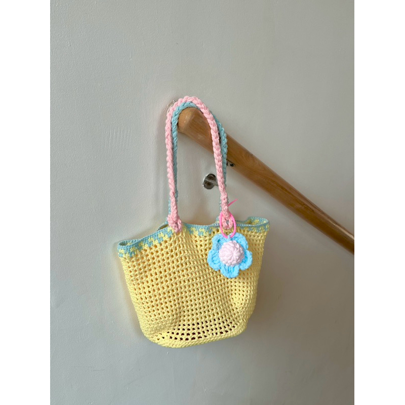 [Tặng kèm móc hoa] [COCODEMI] Túi tote rainbow handmade đựng laptop