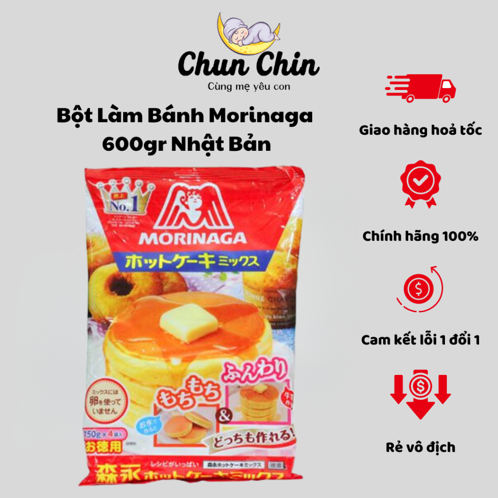 Bột Làm Bánh Pancake Morinaga 600gr Nhật Bản Cho Bé Mẫu Mới