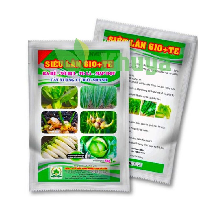 Phân bón lá Siêu Lân 610+TE 50gr Ra rễ - Nở bụi - Mập đọt