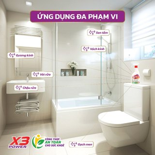 Combo 3 Xịt tẩy cặn Canxi Obay 450ml không xộc mùi an toàn không hại bề mặt sạch sau 2 phút
