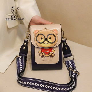Túi điện thoại nữ Bill bear túi đeo chéo nữ tươi và mới qua bất Phong cách hoạt hình hợp thời trang