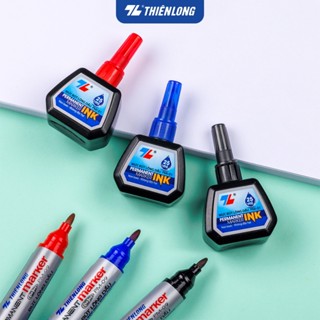   1-5 lọ  Mực bút lông dầu Thiên Long KHÔNG XÓA ĐƯỢC PMI-01 Xanh  Đỏ  Đen bám dính tốt tiêu chuẩn Châu Âu 