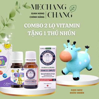 [TẶNG THÚ NHÚN] Combo 1 d3k2 Lineabon và 1 men 10 chủng Bioamicus hỗ trợ tiêu hoá và xương răng cho bé