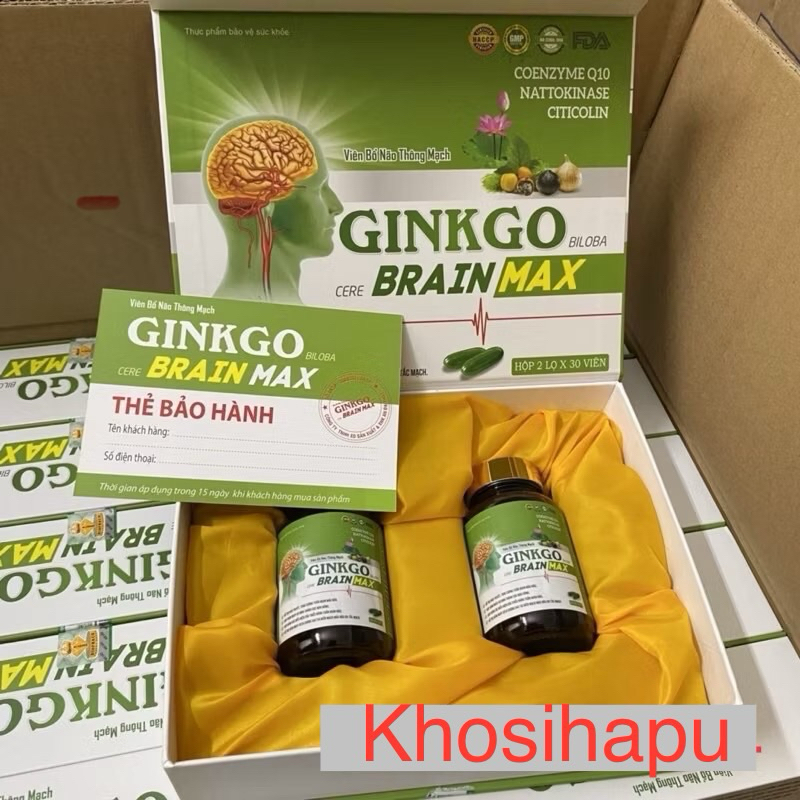 Viên uống bổ não thông mạch HOẠT HUYẾT DƯỠNG NÃO GINKGO BILLOBA CERE BRAIN MAX 600mg tăng cường tuần hoàn não trí nhớ