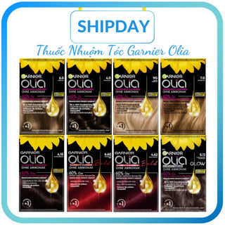  Thuốc nhuộm tóc Garnier Olia bền màu vĩnh cửu chăm sóc và phục hồi tóc hư tổn Hàng Đức 