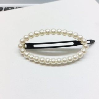Kẹp tóc nhựa hạt trắng thời trang