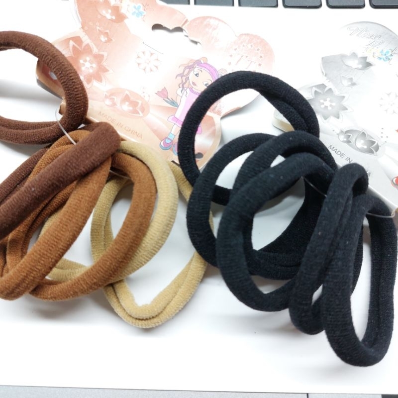 Set 6 Cột tóc nâu tây, buộc tóc thun nhiều màu