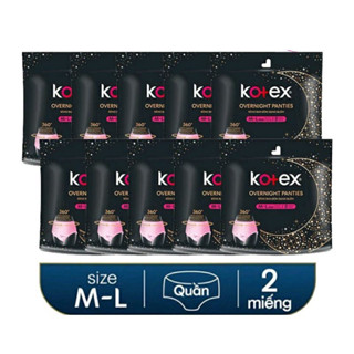 COMBO 10 GÓI BĂNG VỆ SINH KOTEX BAN ĐÊM DẠNG QUẦN M-L, L-XL 2 MIẾNG