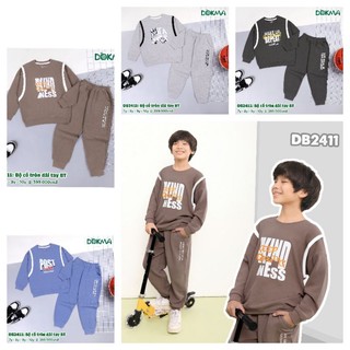  Bộ nỉ thể thao bé trai size đại Dokma Chippo 7-12Y  25-42kg  DB2411 