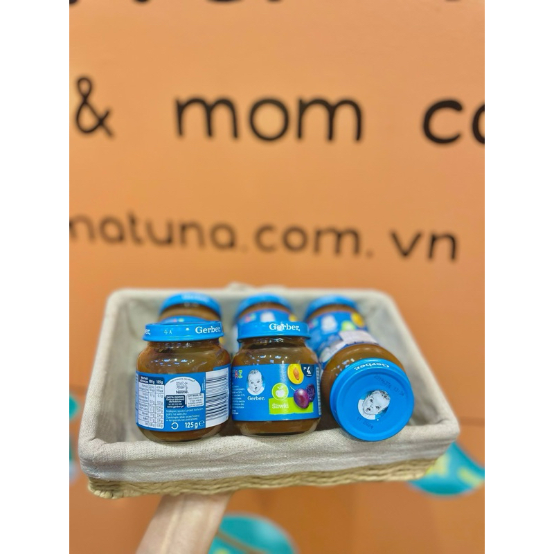 Mận đen nghiền Gerber Nga 125gr mẫu mới