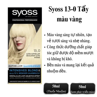 Thuốc nhuộm tóc Syoss màu Nâu Đen, lên từ mọi nền tóc,Kèm Oxy Trợ Nhuộm – Hàng Đức