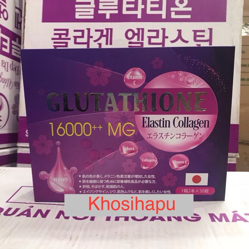 Viên Uống Trắng da COLLAGEN - GLUTATHIONE 16000 bổ sung collagen, vitamin E giúp Trắng Da, Mờ Nám, Giảm Nhăn 60 viên