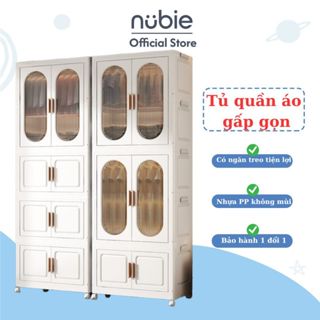 Tủ nhựa đựng quần áo, Tủ nhựa đựng đồ cỡ lớn gấp gọn đa năng, lắp ghép dễ dàng không cần thiết bị