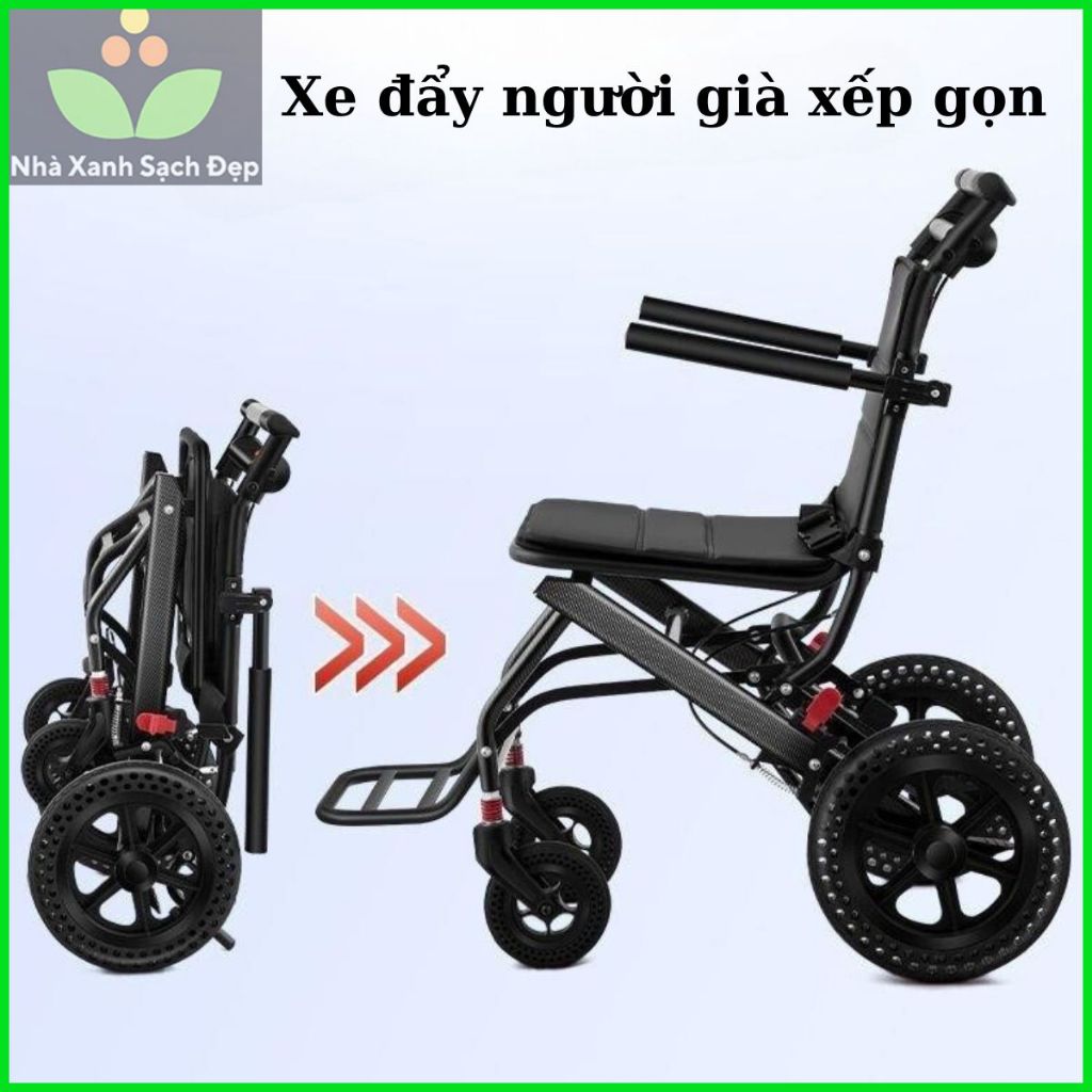 Xe Lăn Gấp Gọn KALIBU siêu nhẹ (HỎA TỐC HN) - xe đẩy người già- Xe Lăn Du Lịch xếp Gọn Xách Tay Phù 