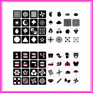 Bộ thẻ Flashcard thẻ kích thích thị giác theo phương pháp Montessori cho trẻ sơ sinh - Bộ 16 thẻ