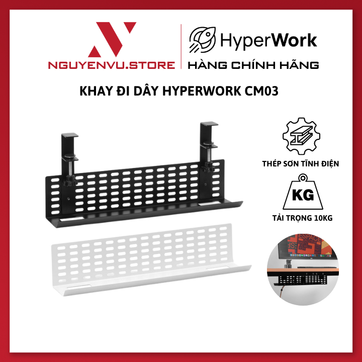Khay đi dây Hyperwork CM03 60CM / CM03 XL 80CM - Thép sơn tĩnh điện - Hàng Chính Hãng