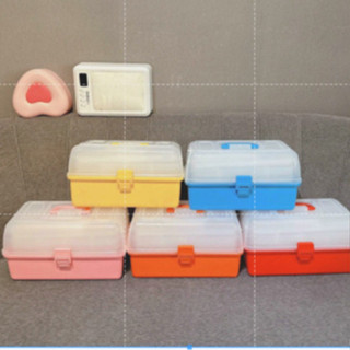 Cốp nhựa 3 tầng đựng đồ nail, mi tiện lợi màu hồng, vàng, đỏ, xanh,phụ kiện ngành nail