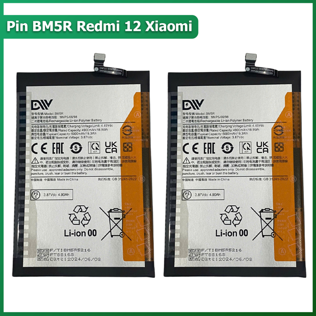 Pin redmi 12 BM5R xiaomi mới 5000mah