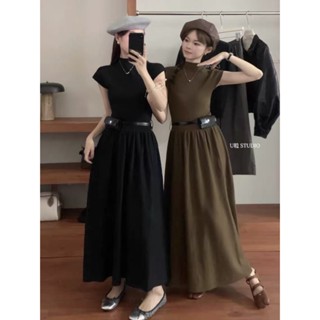 Váy len tay hến chân xoè kèm đai túi siêu xinh hàng QCL1 freesize