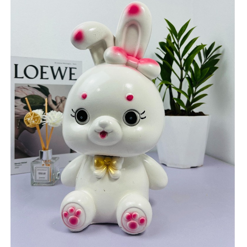 Lợn đất heo đất ống heo tiết kiệm tiền thỏ con đeo nơ cute đáng yêu- HĐTK24