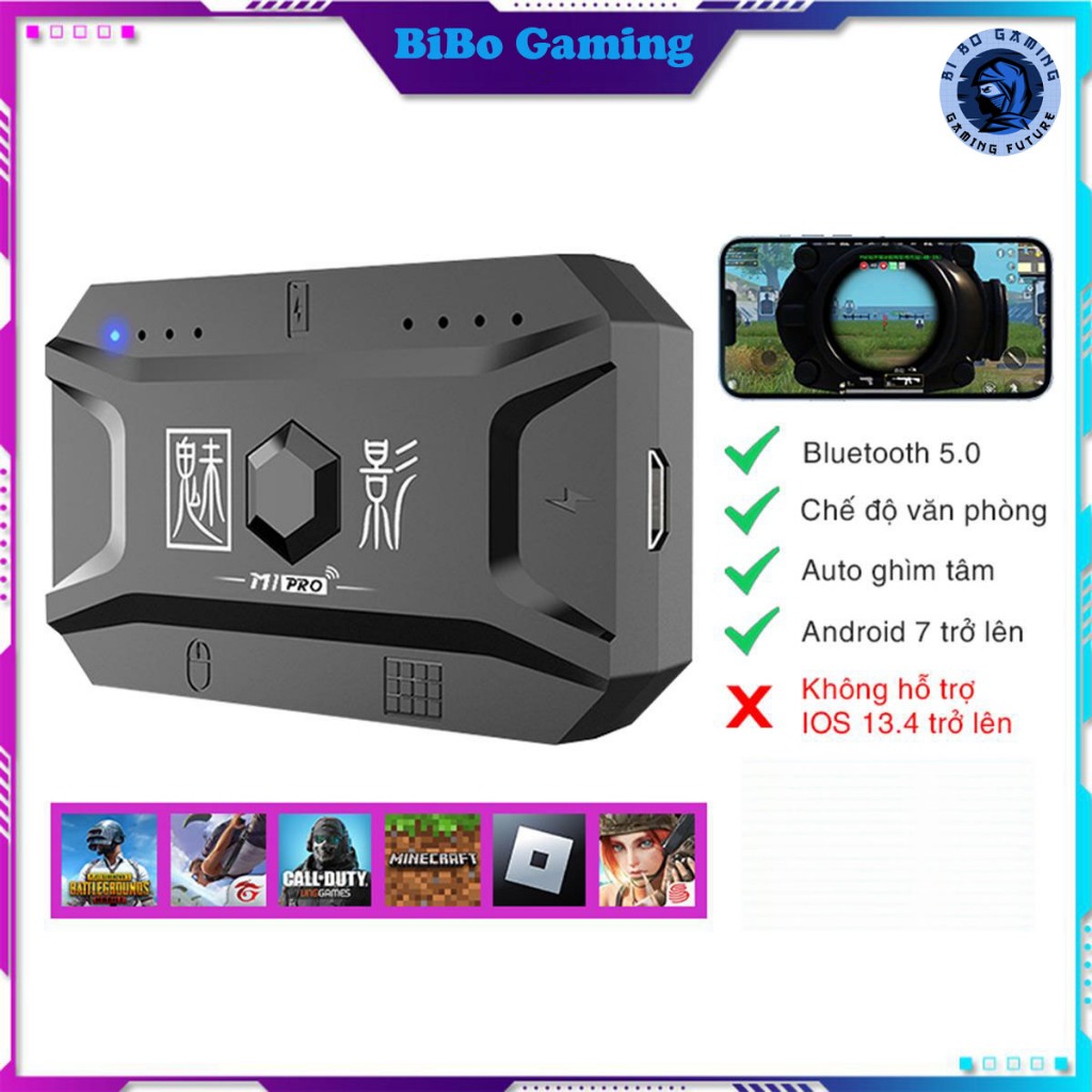 Bộ chuyển đổi chơi game Meiying M1 Pro bluetooth 5.0 không độ trễ chơi PUBG Mobile Free Fire