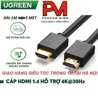 Cáp hdmi dài 1m 1.5m 2m 3m 5m cao cấp hỗ trợ ethernet + 4k 2k hd104 chính hãng ugreen 10108- hàng chính hãng