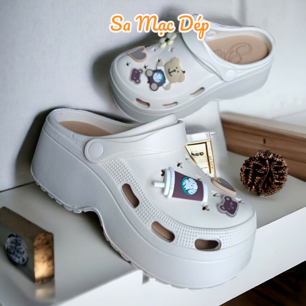 Dép sandal nữ đế cao, Sục cross nữ đế cao 5cm tôn dáng chất liệu eva siêu nhẹ 1888 