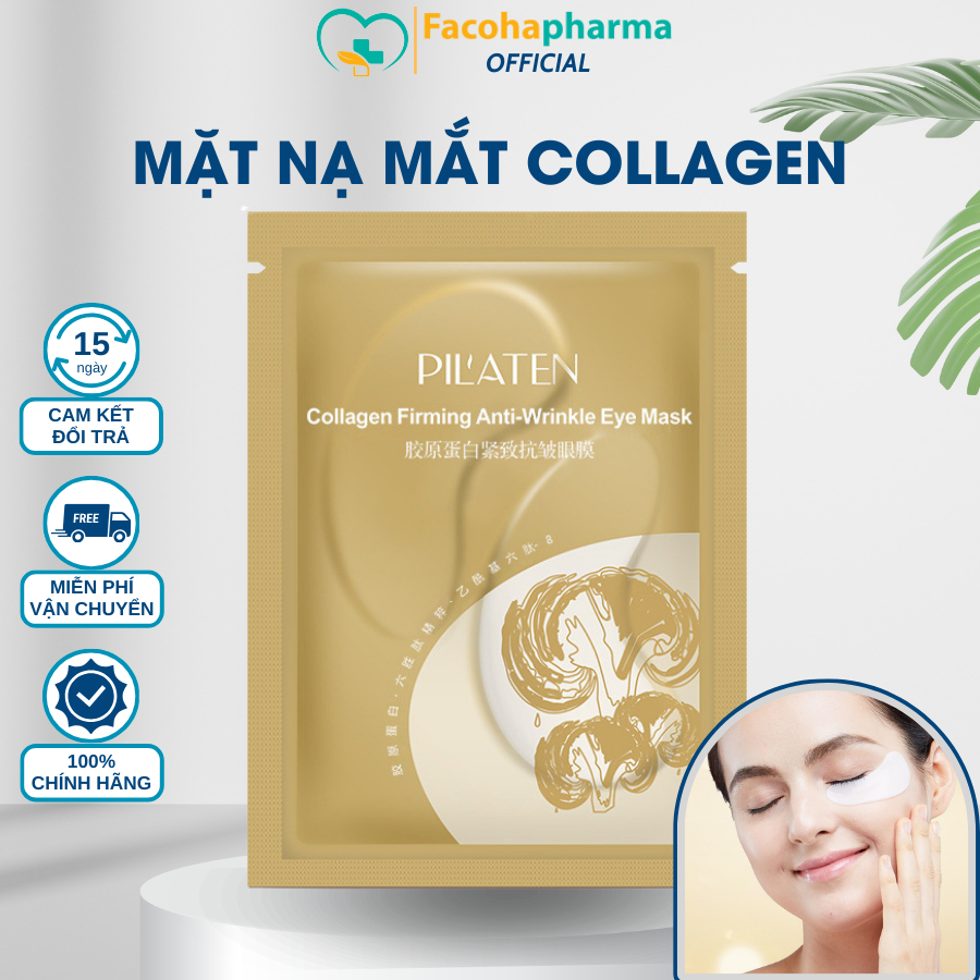 Mặt nạ mắt Collagen bộ 2 miếng dưỡng ẩm làm mờ nếp nhăn cải thiện thâm mắt cấp ẩm giảm bọng mắt