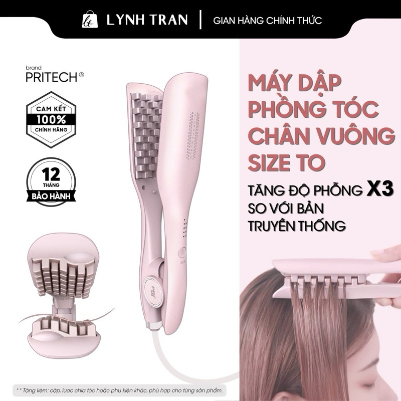 Máy dập phồng tóc chân vuông Pritech®️Chính hãng giá tốt