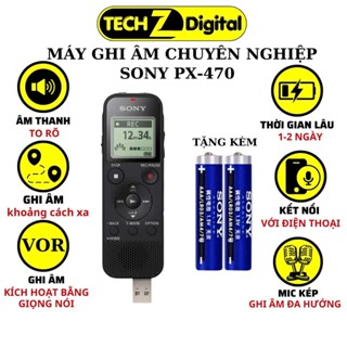 Máy ghi âm SONY PX470 chính hãng, kích hoạt ghi âm bằng giọng nói, thu âm khoảng cách xa, BH 5 Năm