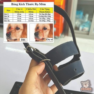 Rọ mõm da cho chó chất liệu da, mềm, an toàn giúp cho chó không cắn phá