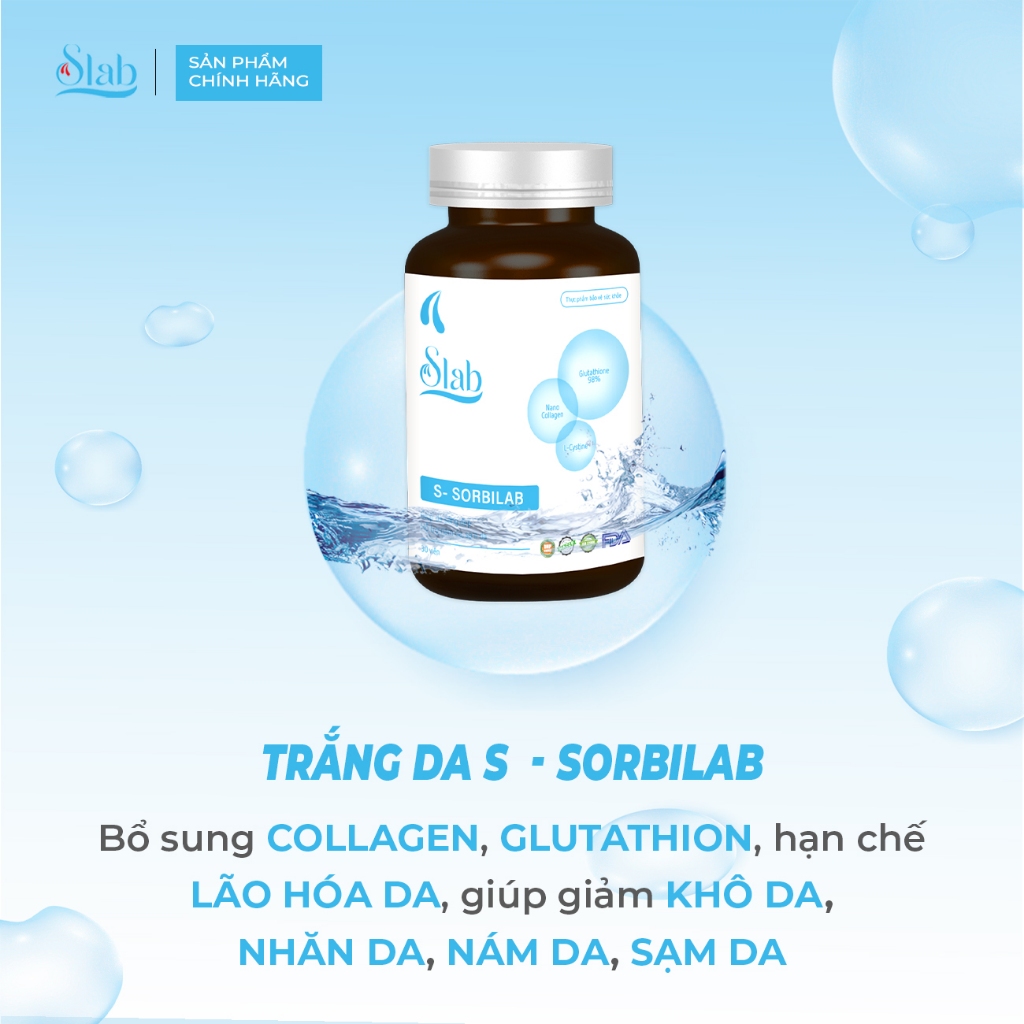 Viên uống trắng da Slab - S-Sorbilab Dưỡng Sáng Hạn Chế Sạm Nám - Mỹ Phẩm Dưỡng Da Slab