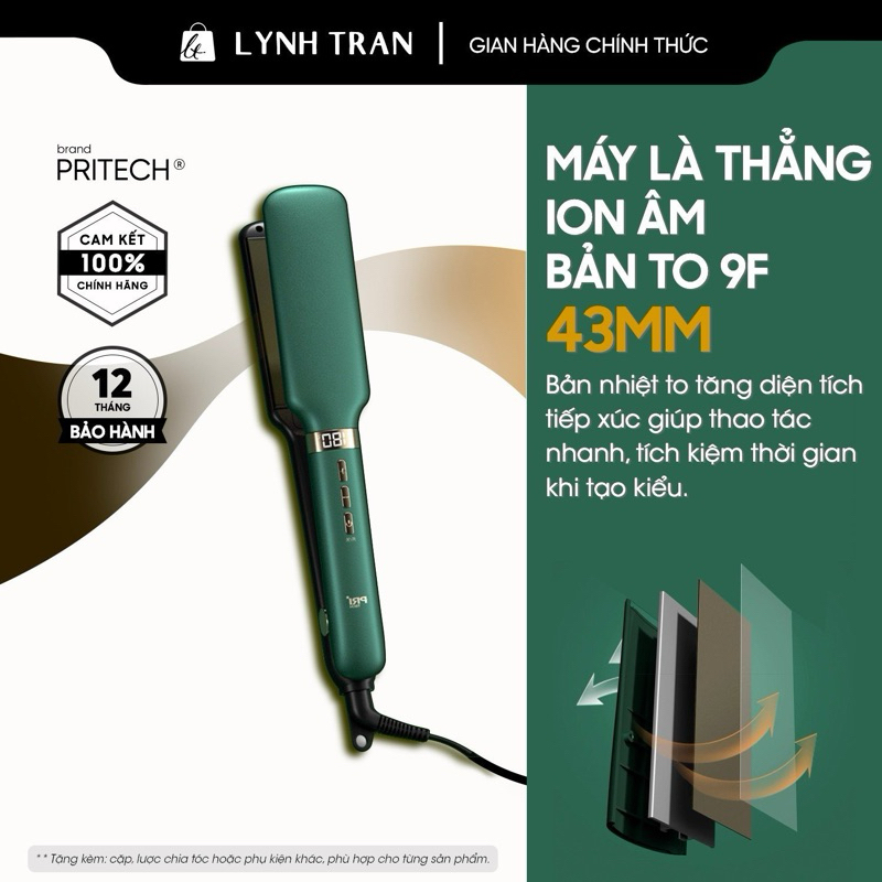 Máy là thẳng ion bản to Pritech®️Chính hãng giá tốt