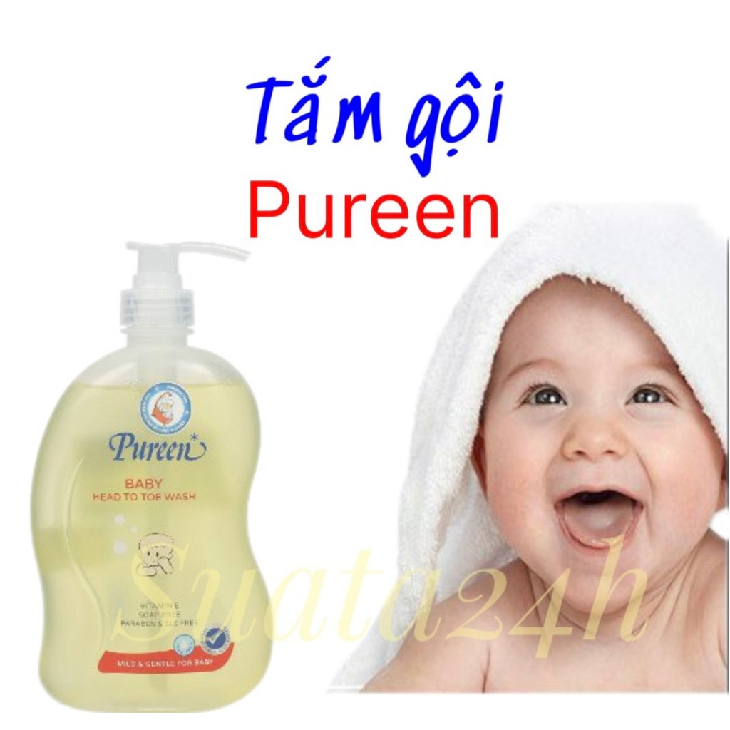 [Chính Hãng] Sữa Tắm Gội Trẻ Em toàn thân Pureen with Vitamin B5 & Vitamin E 750ml